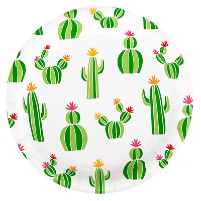 8.5" 20ct Cactus Patterned Dinner Paper Plates - Spritz™