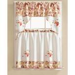 Ramallah Trading Urban Embroidered Apple Tier and Valance - 60 x 36, Beige