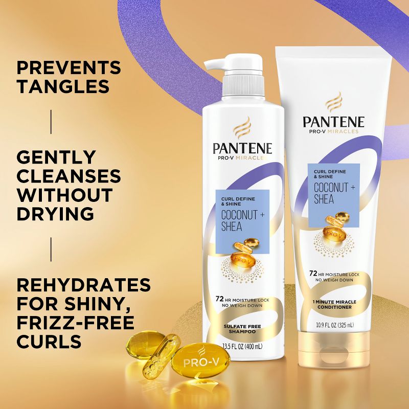 Pantene Pro-V Miracles Curl Defining Coconut + Shea Shampoo Sulfate Free - 10.9 fl oz, 2 of 14