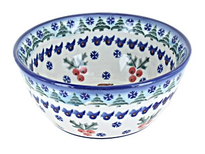 Blue Rose Polish Pottery 12E WR Unikat Large Bowl