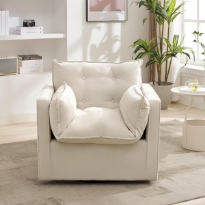 Oversized Swivel Accent Chair, 360-Degree Rotation Comfortable Seating, Single Bedroom Sofa Chair High Back, Wide Seat - 1 of 4