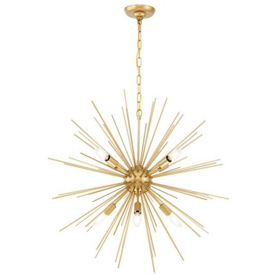 Timber 8-Light Brass and Gold Starburst Pendant