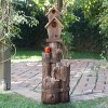 35" Resin Stone Outdoor Fountain Alpine Corporation: Rustic Birdhouse Design, Polyresin & Fiberglass, Weather-Resistant, Electric Pump - 2 of 4