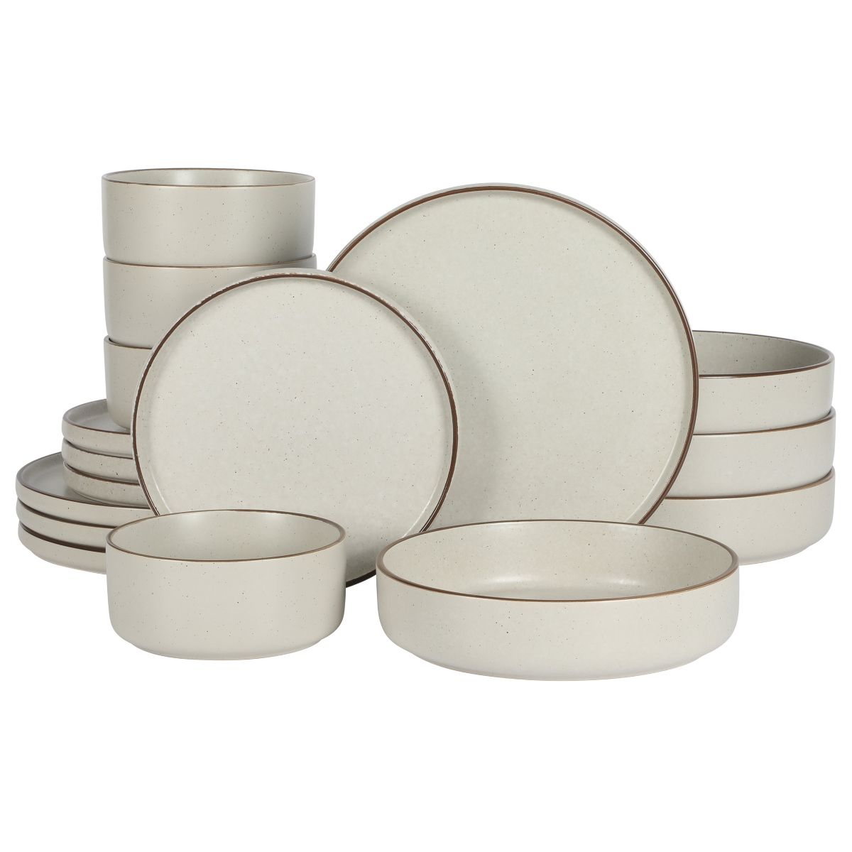 Gibson Elite Gelston Stoneware Matte Reactive Glaze 16 Piece (Service for 4) Plates and Bowl Dinnerware Set