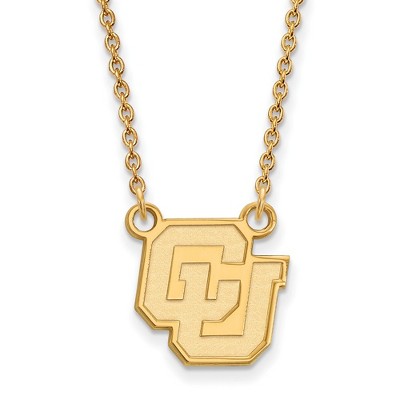 Black Bow Jewelry 14k Yellow Gold Colorado Buffalos NCAA Necklace 18 Inch