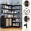 6 Tier Corner Bookshelf, Vintage Industrial L-Shaped Bookcase with Adjustable Shelves, 70.8" Tall Space-Saving Storage Shelf - 4 of 4