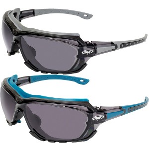 2 Pairs of Global Vision Eyewear Octane Safety Motorcycle Glasses with Smoke, Smoke Lenses - 1 of 4