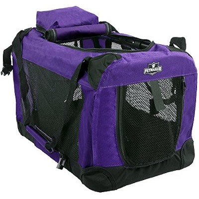 PETMAKER Portable Soft Sided Pet Crate, 16" x 12", Khaki