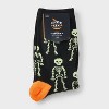 Women's Glow - in - the - Dark Skeletons Halloween Crew Socks - Hyde and EEK! Boutique™ Black/Orange 4 - 10 - 2 of 3