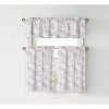 Kate Aurora Shabby Living Brielle Complete 3 Piece Embroidered Floral Cafe Kitchen Curtain Tier & Valance Set - 2 of 2