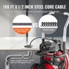 VEVOR Drain Cleaner Machine 100FT x 1/2 Inch, Auto Feed Sewer Snake Auger on Wheels, 550W Portable Drain Cleaning Machine with 8 Cutters, Black - 4 of 4
