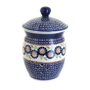 Blue Rose Polish Pottery P078 Manufaktura Garlic Keeper - 1 of 2