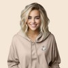Dalix Heartly Ghost Embroidered Fleece Cropped Hoodie Cold Fall Winter Women - 3 of 4