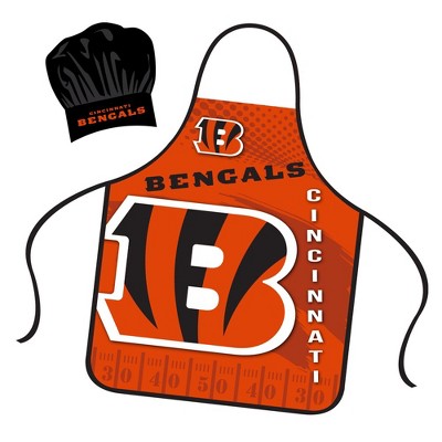 NFL Apron & Chef Hat Set, with Large Team Logo - Cincinnati Bengals