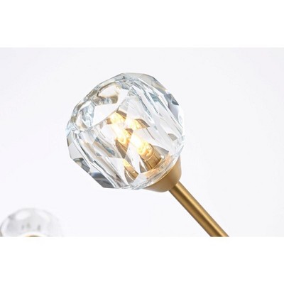 Gold and Clear Crystal 10-Light Modern LED Pendant