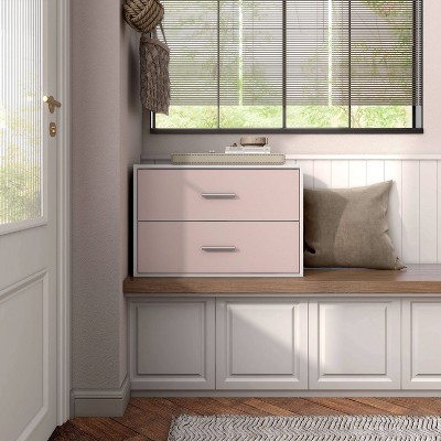 Light Pink Stackable 2-Drawer Kids Storage Cabinet
