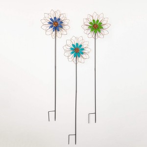 4'1.25"H Sullivans Blooming Color Flower Stakes Set of 3  Multicolored - 1 of 4