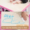 Kids Table and Chairs Set, Toddler Height Adjustable Desk with Graffiti Desktop, 6 Seats - 2 of 4