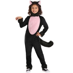 HalloweenCostumes.com Kid's Big Tailed Black Cat Costume | Black Cat Costumes - 1 of 4