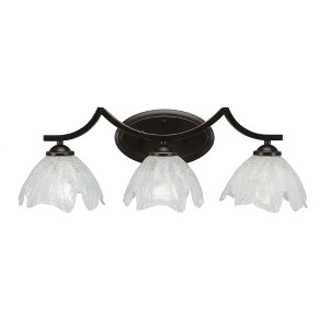 Toltec Lighting Zilo 3 - Light Vanity in  Dark Granite with 7" Gold Ice Shade - 1 of 1