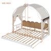 Twin Size Daybed with Trundle Bed, Extendable Daybed with Arched Roof, Platform Bed Frame, Wood Slats Support, No Box Spring Required - 4 of 4