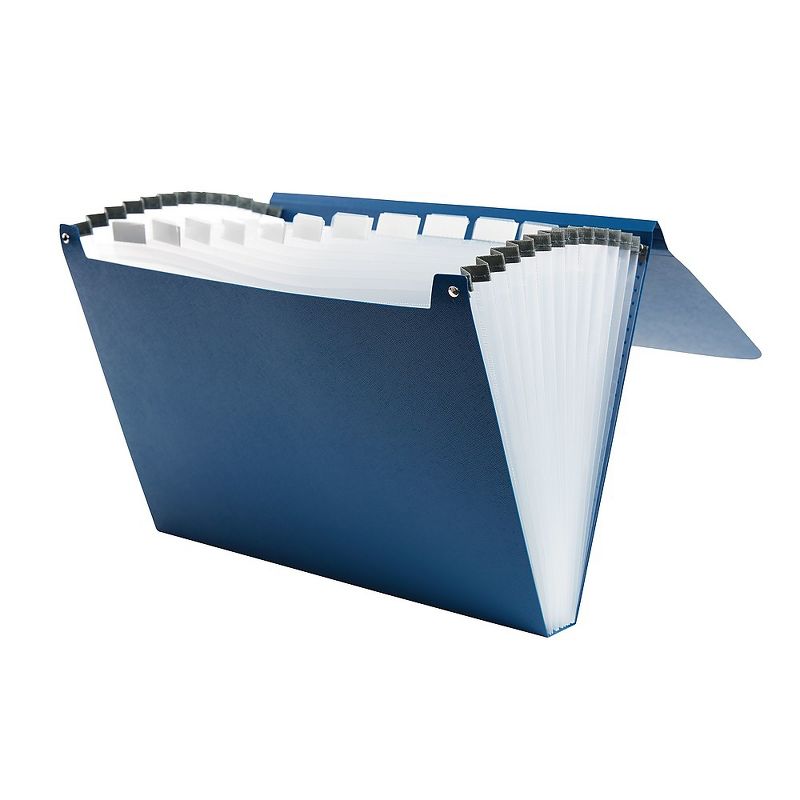 Staples Plastic 13-Pocket Reinforced Expanding Folder Letter Size Blue TR52014/52014, 3 of 5
