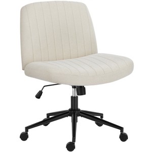 DOMETOUR Vanity Chair Armless Swivel Height Adjustable Wide Seat Fabric Padded Task Chair for Home Office - 1 of 4