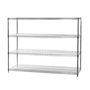 Shelving.com Chrome Wire Shelving with 4 Tier Shelves - - 1 of 2