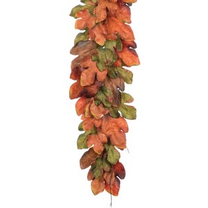 Sullivans 72" Artificial Large Leaf Fall Garland, Green - 1 of 2