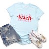 Simply Sage Market Teach Stacked With Hearts Short Sleeve Tee - M - Ice Blue - 3 of 4