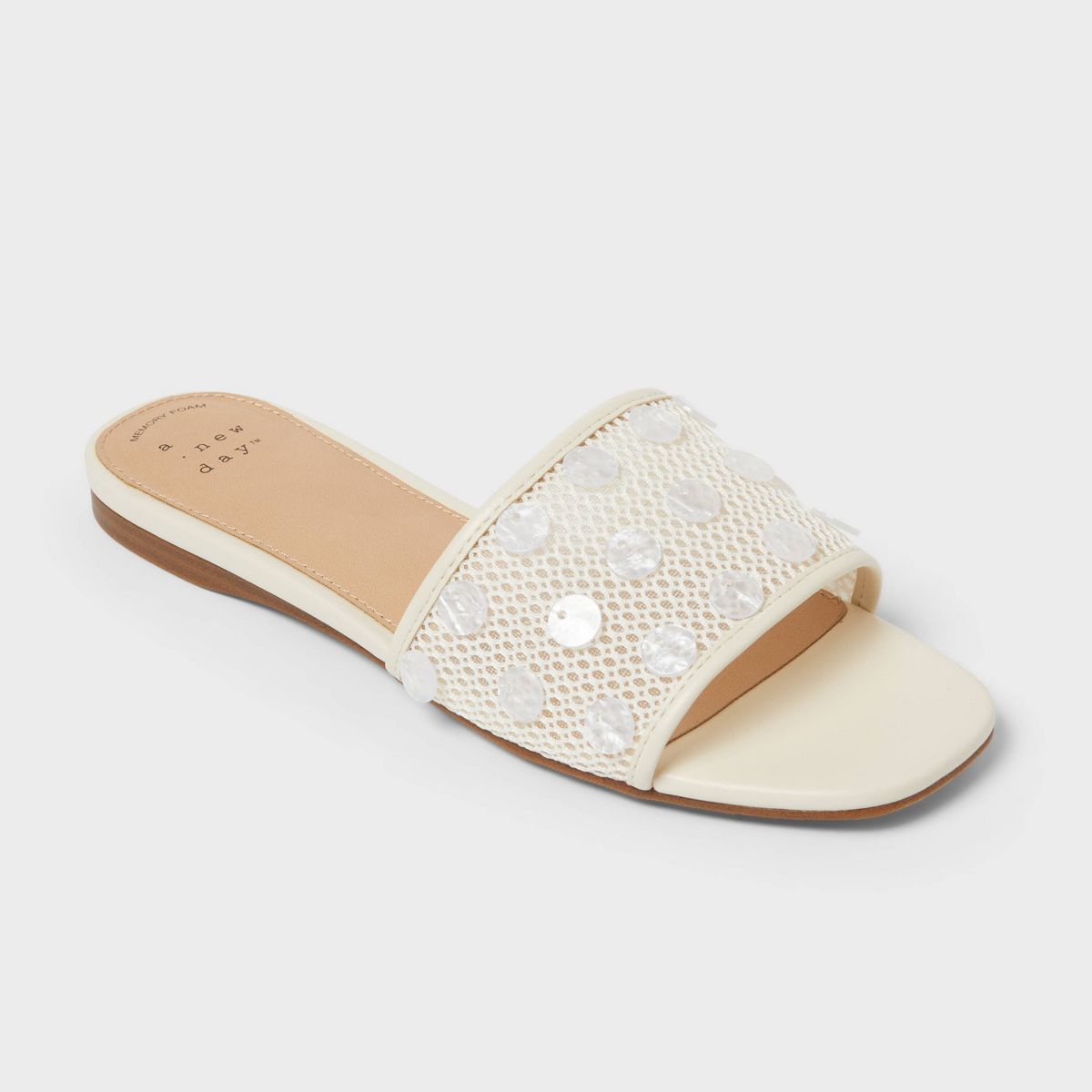 Women’s Elain Sandals with Memory Foam Insole - A New Day™ Ivory