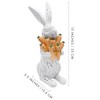 AuldHome Design Rabbit Statue w/ Carrots 13in; Large Easter Decor Farmhouse Style Bunny Figurine - 3 of 4