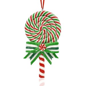 Gloria Duchin Green Swirl Clay Lollipop Tree Ornament - 1 of 3