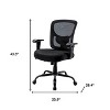 HomeRoots Black Fabric Mesh and Steel Adjustable Swivel Rolling Executive Office Chair - 3 of 4