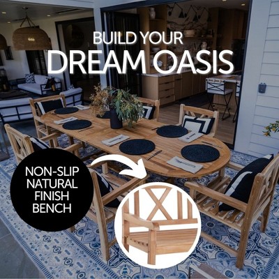 Nordic Teak Natural Outdoor Dining Chair with Arm Rests