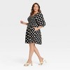 Women's Plus Size Puff Elbow Sleeve Smocked Dress - Ava & Viv™ - image 3 of 3