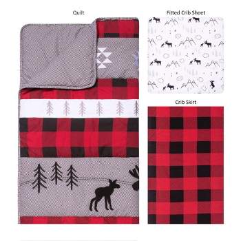 Trend Lab Lumberjack Moose Baby Nursery Crib Bedding Set - 3pc