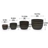 Syemin Planters Set of 4 Fluted Ceramic Flowerpot, Modern Planter with Drainage Hole for Patio, Garden, Windowsill, Brown, 14.17"*14.17"*11.61" - 3 of 4