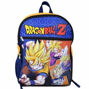 Bioworld Dragon Ball Z 16" Kids Backpack  Colorful Cartoon School Bag with Front Pocket & Side Mesh, Lightweight Travel Backpack for Boys & Girls