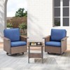 3-Piece Patio Furniture Set, Outdoor Swivel Rocker Patio Chairs Furniture Set of 2 with Side Table & Thicked Cushions for Porch, Balcony, Deck - 2 of 4
