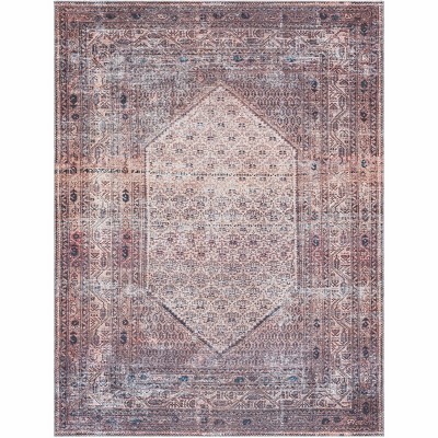 Hauteloom Dusty Pink Bagacay Distressed Washable Area Rug
