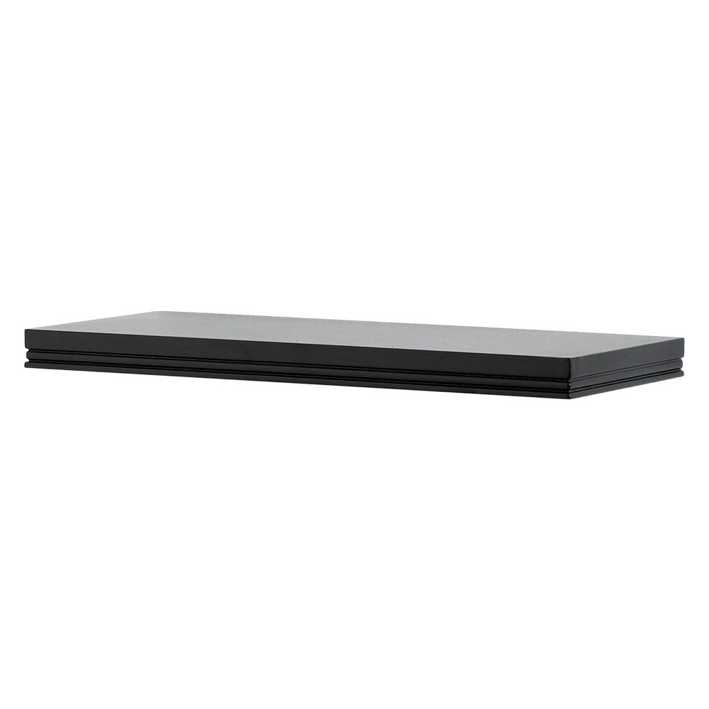 Photos - Kids Furniture 36" x 8" Modern Floating Shelf Wall Mounted Hidden Brackets Black - InPlac