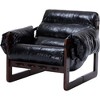 Gulches Antique Black Oil Waxed Leather Lounge Chair, Medieval Modern Style with Removable Armrests  for Living Room, Study & Office - 4 of 4