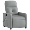 vidaXL Light Gray Fabric Massage Recliner - Manual Recline Armchair for Elderly, 6-Point Vibration - 3 of 4