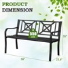 Huxxion 50" Outdoor Garden Bench, Iron Metal Frame Patio Bench with Backrest Armrests, Weatherproof Anti-Rust Outdoor Bench - 4 of 4