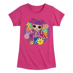 Girls' - LOL Surprise! - Skater Chick w/ Flowers Fitted Short Sleeve Graphic T-Shirt - 1 of 4