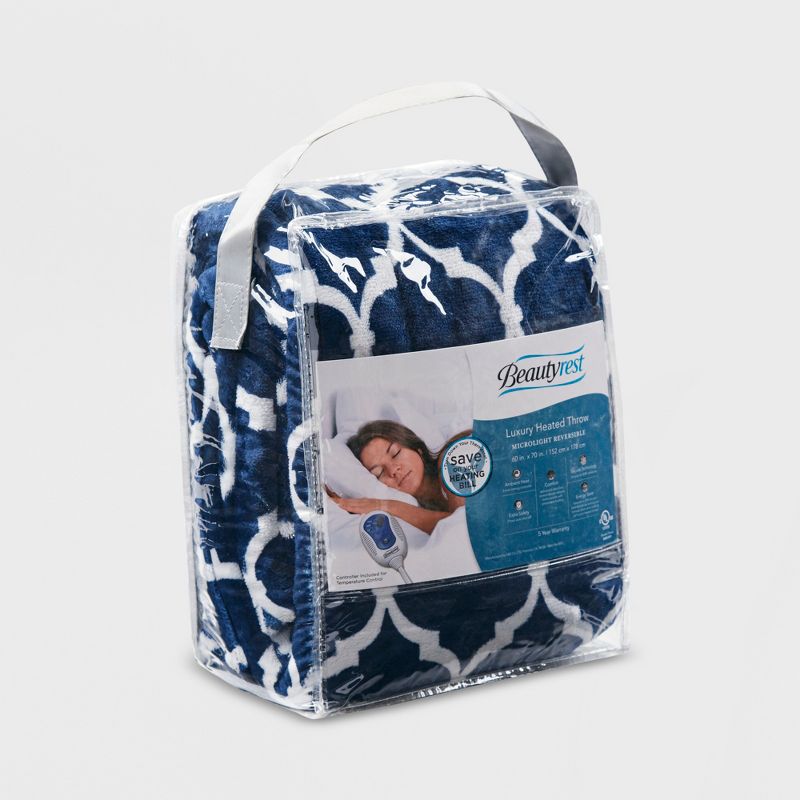 Ogee Printed Oversized Electric Heated Throw Blanket 60x70" - Beautyrest, 6 of 10