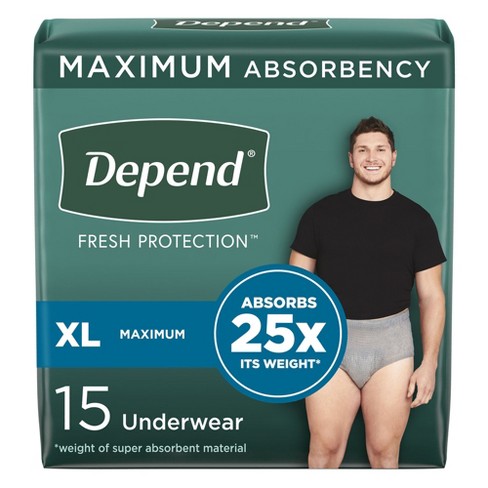 Depend Fit-flex Incontinence Underwear For Men, Maximum Absorbency, Xl, 30  Count : Target
