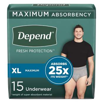 Depend Fresh Protection Adult Incontinence Disposable Underwear For Men -  Maximum Absorbency - Xl - Gray - 36ct : Target