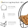 Sunnydaze Indoor/Outdoor Iron Round Fire Pit or Fireplace Firewood Log Hoop Rack Holder - Black - image 3 of 4